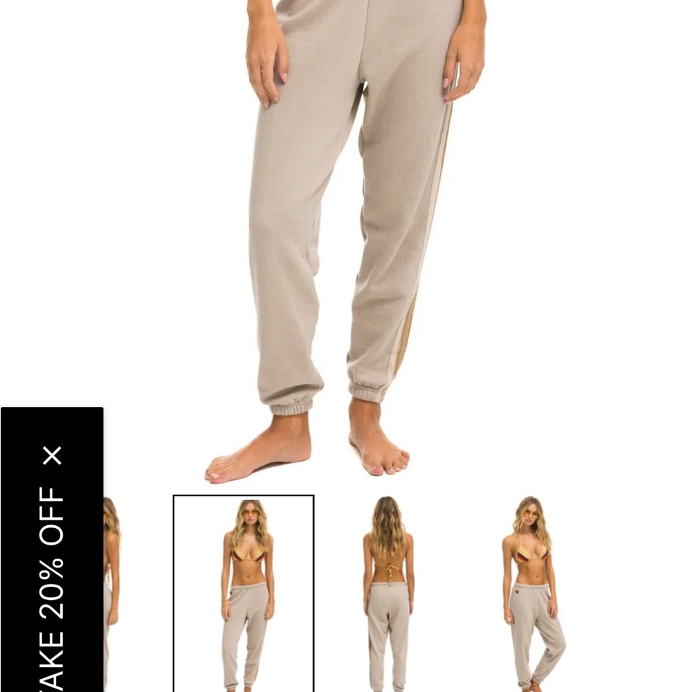 Aviator Nation Beige Jogger Pants